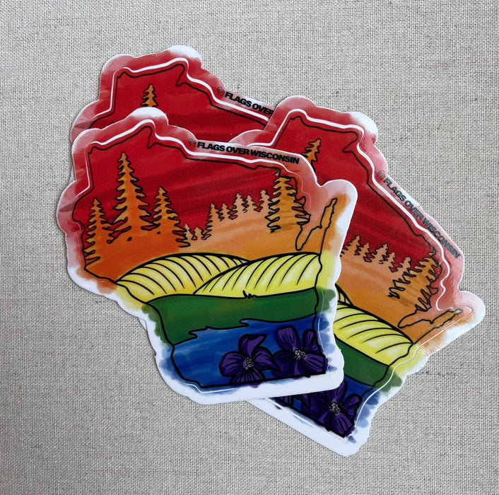 Pride Watercolor Wiconsin Sticker