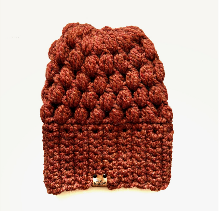Hand-Crocheted Slouch Beanie in Spice