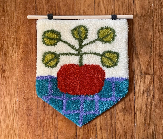 Blue Plant Tufted Wall Hanging
