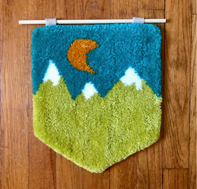 Green Mountain Tufted Wall Hanging