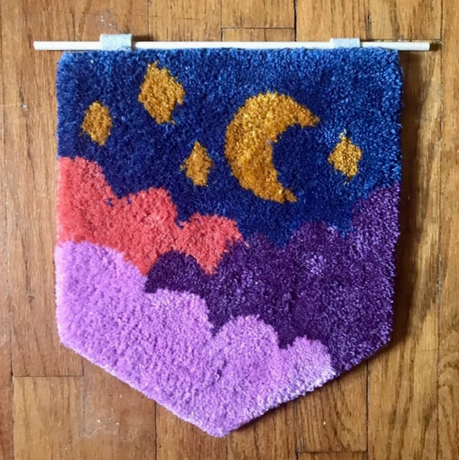 Dark Clouds Tufted Wall Hanging