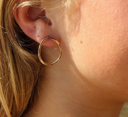 Form Stud Earrings in Sterling Silver or 14k Gold Fill