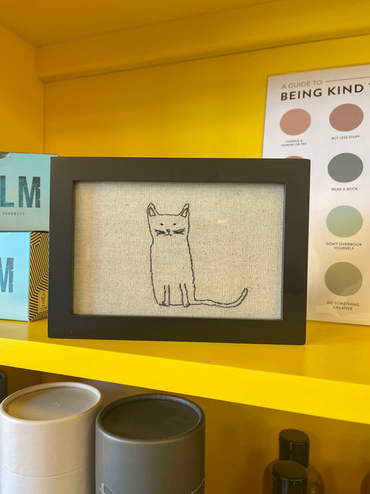 Mr. Cat Hand-Stitched Art