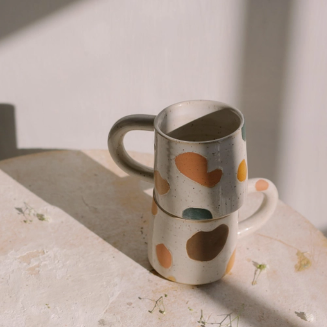 Handmade Ceramic Cow Splotch Mug - 12oz