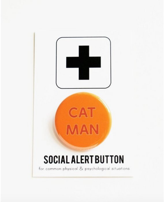 Cat Man Pinback Button