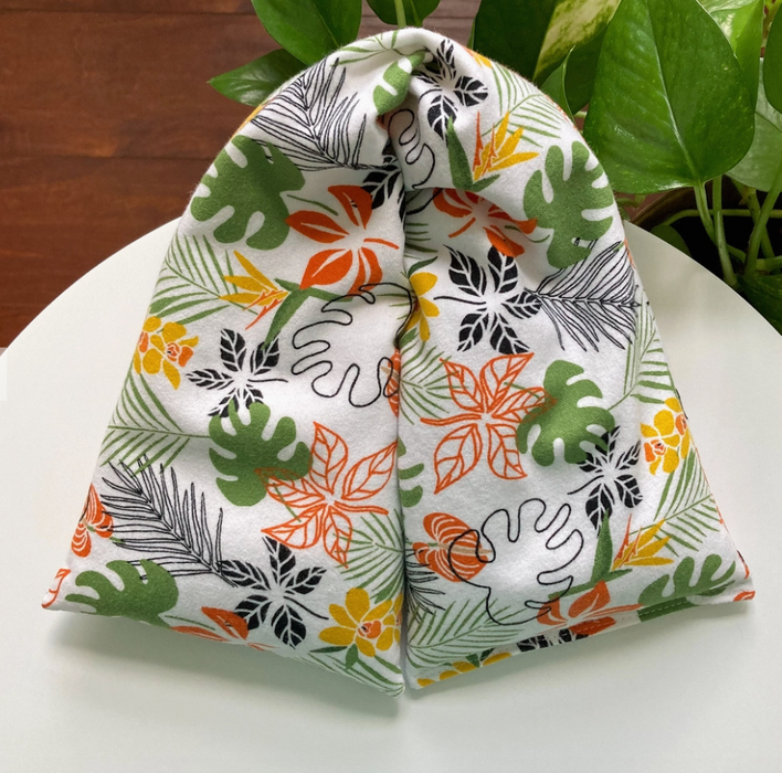 Lavender Neck Wrap in Tropical Foliage Fabric