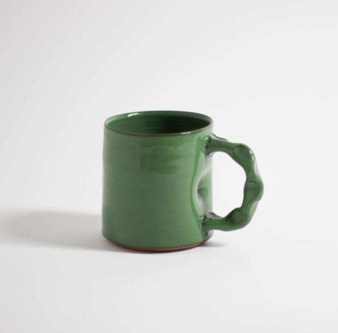 Pinched Handle Mug in Forest Green