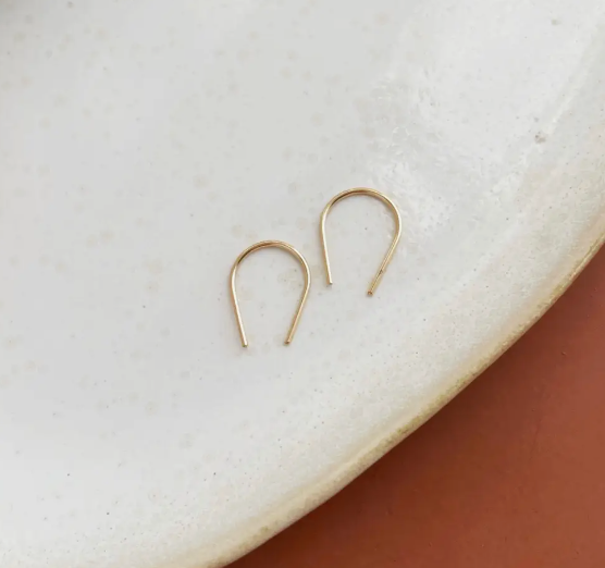 Small Horseshoe Earrings - 14k Gold Fill