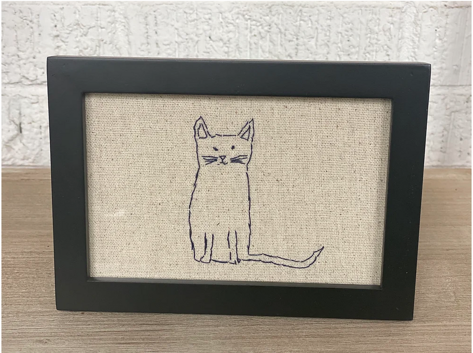 Mr. Cat Hand-Stitched Art