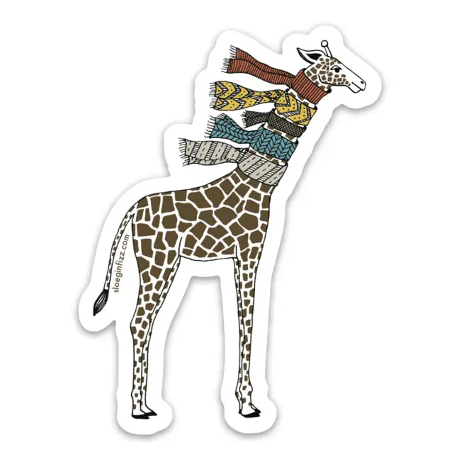 Giraffe With Scarves Sticker