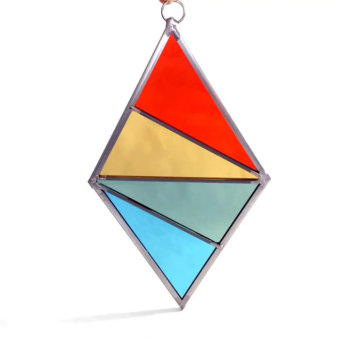 Stained Glass Diamond Suncatcher - Rainbow
